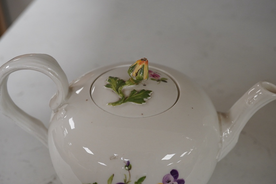 A 20th century Meissen teapot and cover, 11cm. Condition - fair to good